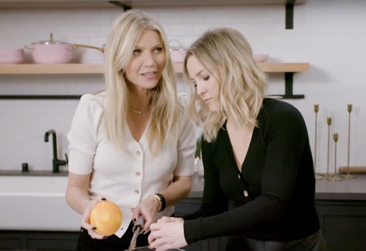 Gwyneth Paltrow and Kate Hudson in Goop Kitchen
