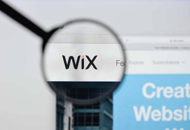 Magnifying glass on the WIX logo