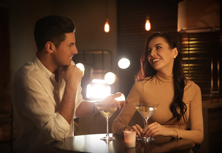 A man and woman on a date.
