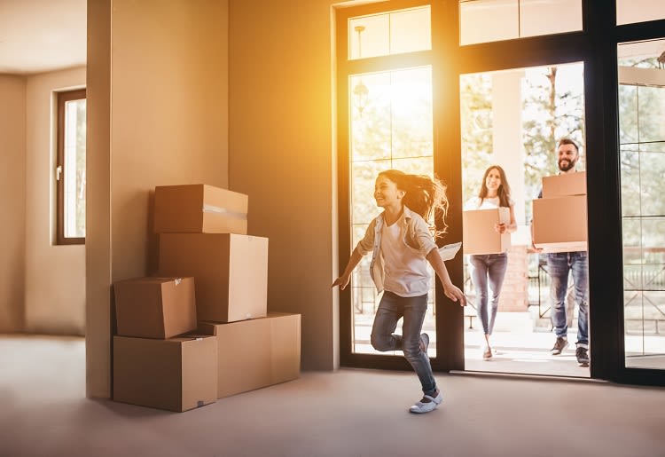Family moving to a new house 