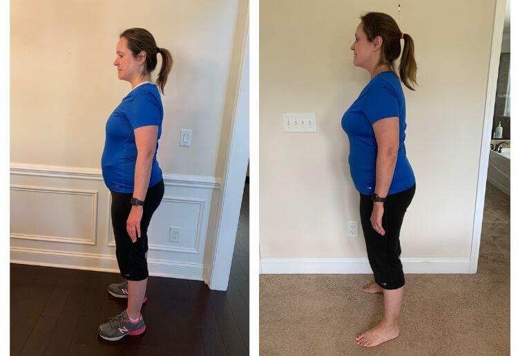 Ana Reisdorf's before and after photos at the end of her 10-week Noom weight loss app trial