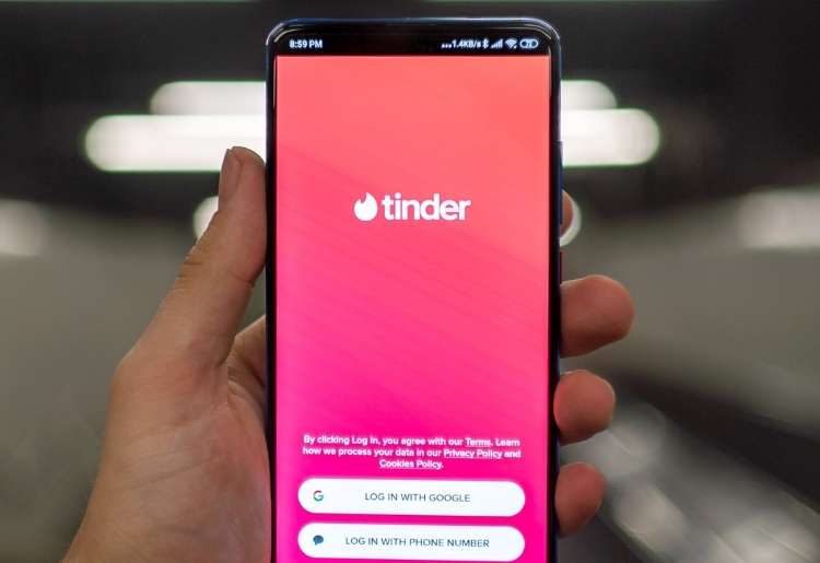 The Tinder app on a smartphone