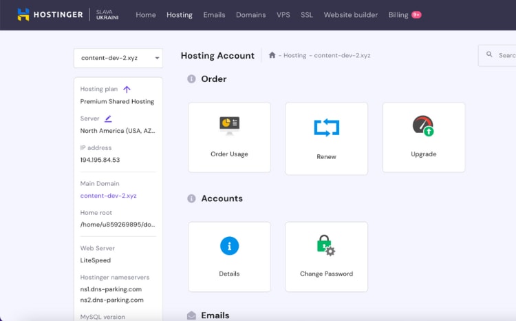 Hostinger.com Hosting Service