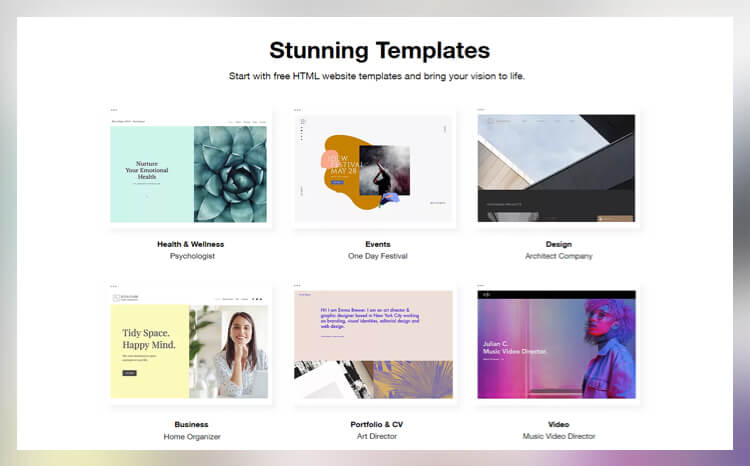 Wix templates are easy to use