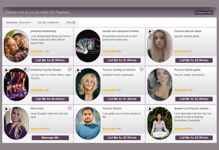 Psychics.com - Expansive psychic network with lots of niche services