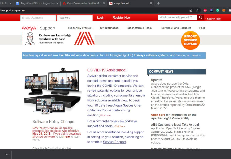 Avaya Review Help and Support
