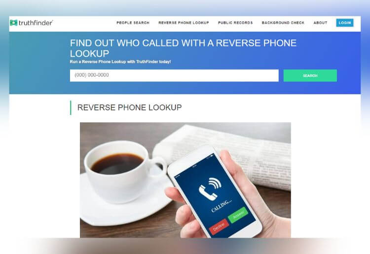 TruthFinder reverse phone lookup