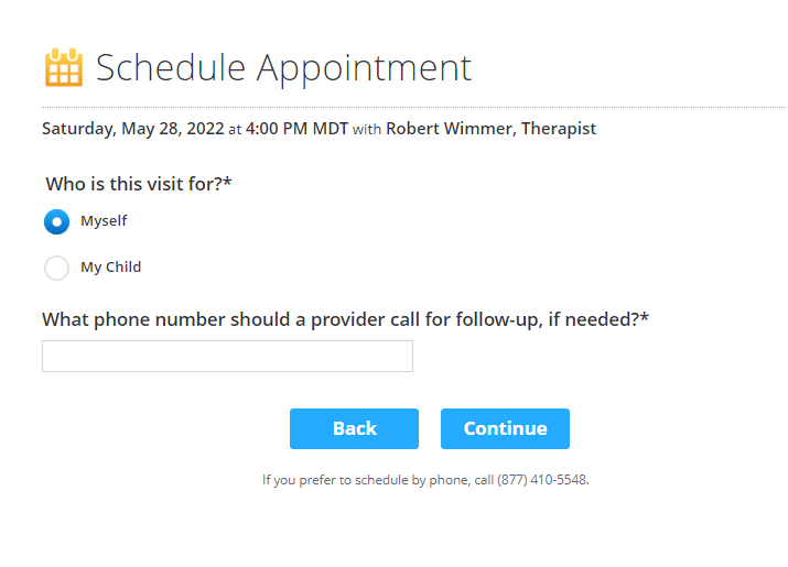 Amwell Online Therapy Review - Booking Sessions