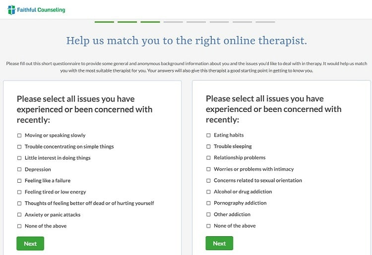 Faithful Counseling Online Therapy Review Getting Started