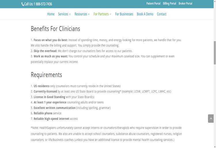 HealthSapiens Online Therapy Review Licensed Professionals