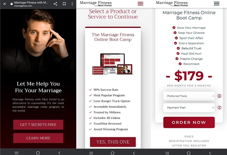 Marriage Fitness Online Therapy Review - App