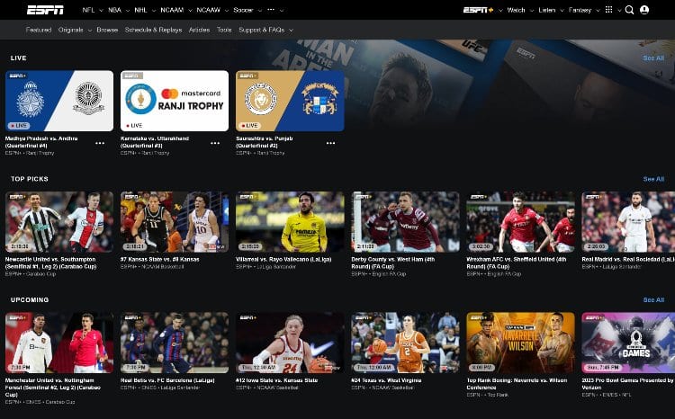 Top ten sports online streaming sites