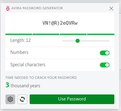 Avira Identity Theft Protection Password Manager