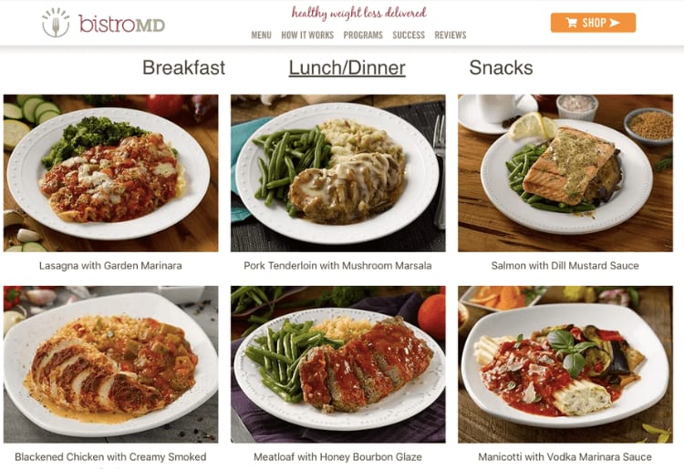 BistroMD menu options