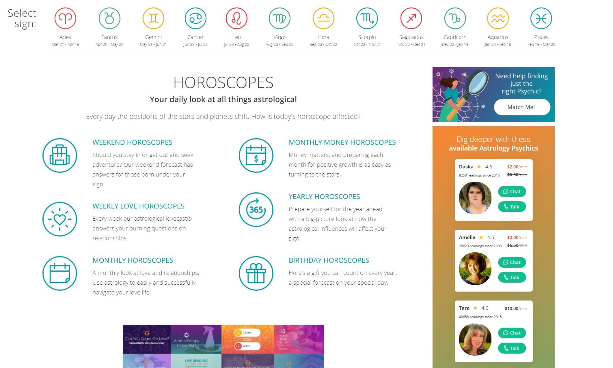 Daily astrological horoscopes