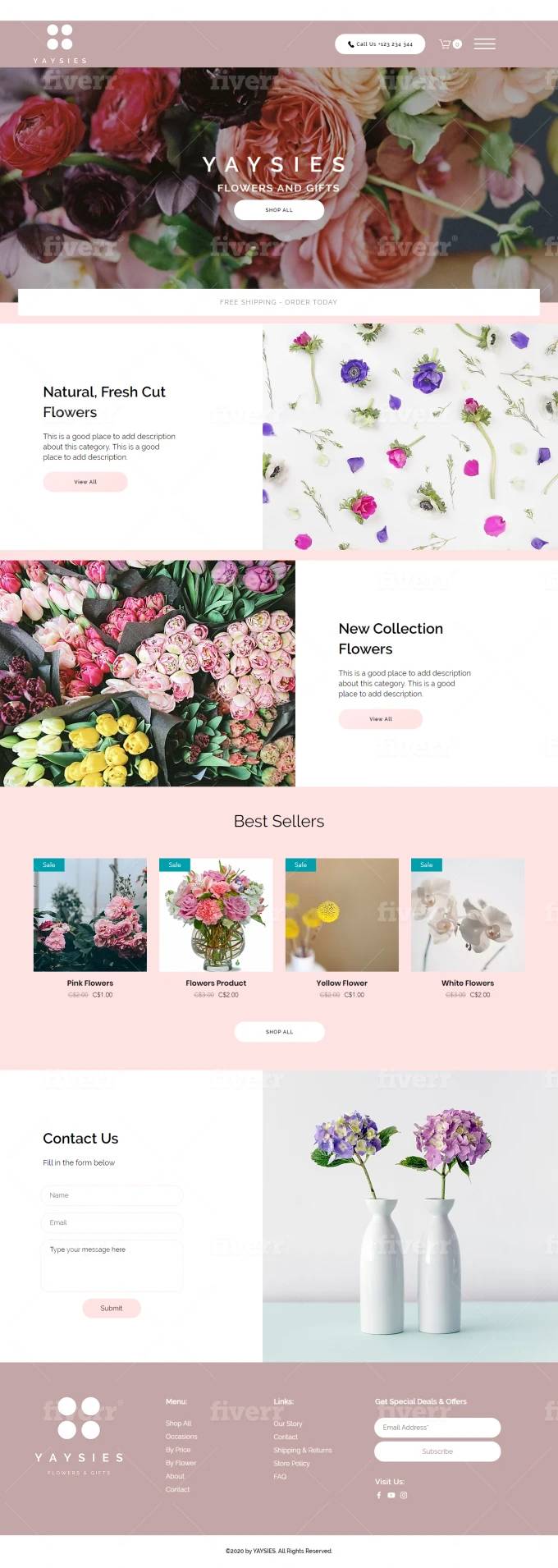 Website designed by Fiverr designer