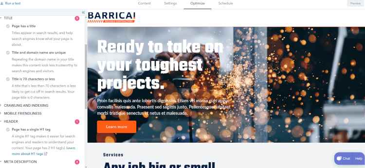 Hubspot CMS SEO checker
