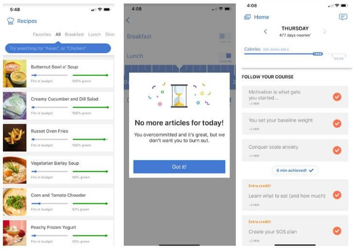 The Noom weight loss app is super simple to use