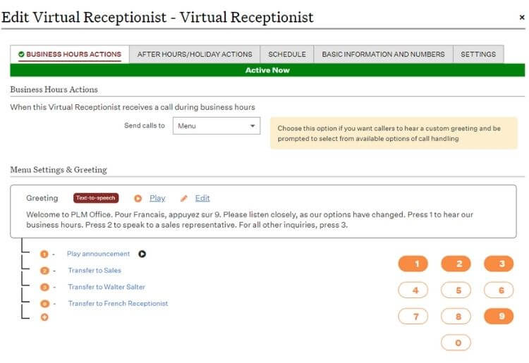 Ooma Office Virtual Receptionist