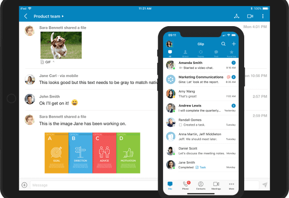 Glip’s app is responsive on all devices RC-Glip-App