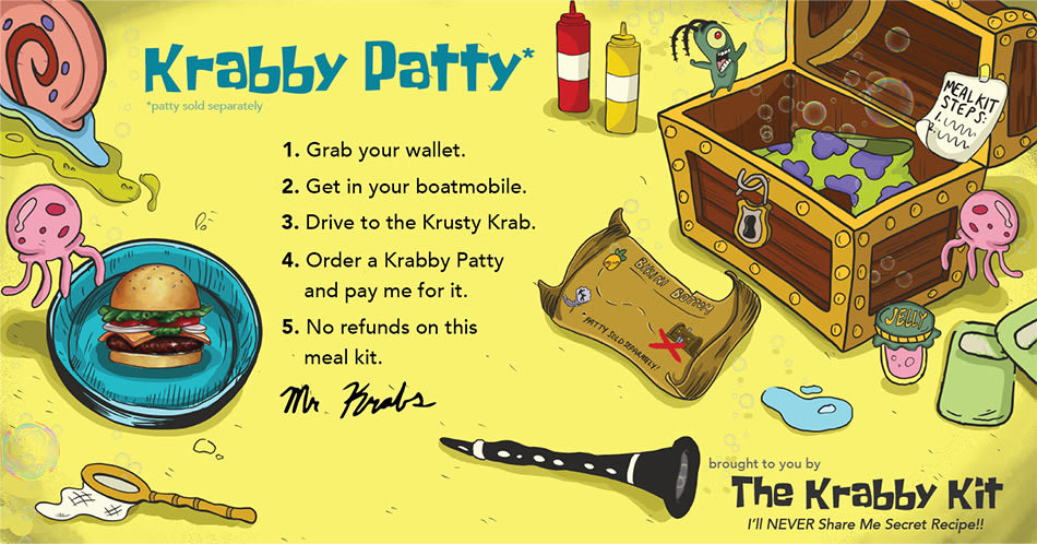 Spongebob Squarepants Meal Delivery Kit Graphic Spongebob Squarepants Meal Delivery Kit Graphic