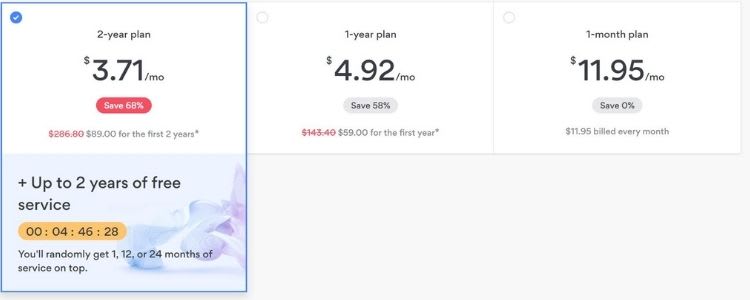 nordvpn price per month