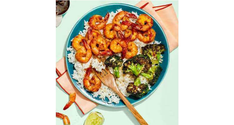 Garlic & Soy-Glazed Shrimp with Charred Broccoli & Hot Green Pepper Sauce Garlic & Soy-Glazed Shrimp with Charred Broccoli & Hot Green Pepper Sauce