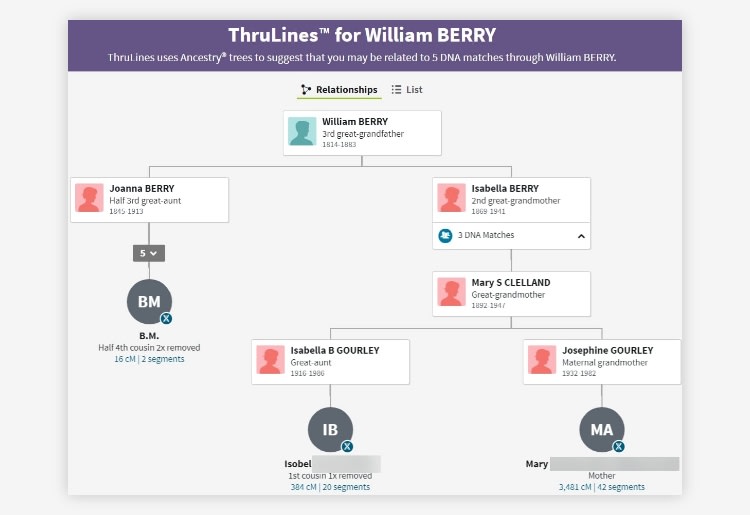Additional Features- Ancestry’s newest feature, Thrulines, uses the company’s vast number of family trees to attempt to identify common ancestors between you and your DNA matches.