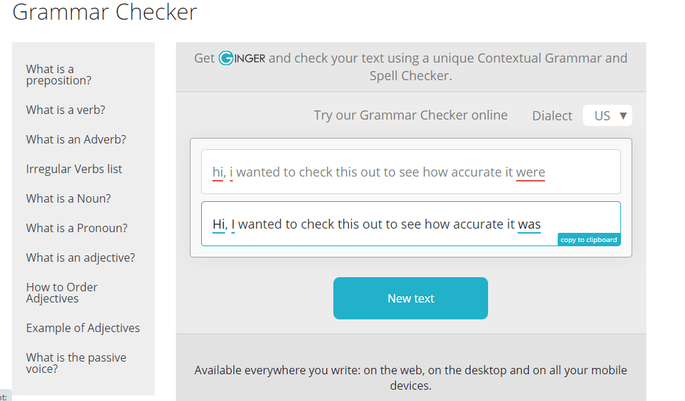 free online grammar checker ginger