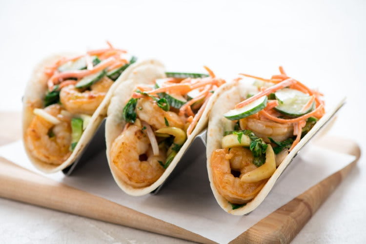 Kung Pao Shrimp Tacos