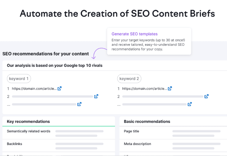 content briefs in semrush