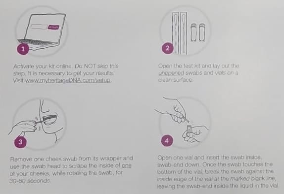 MH DNA kit 2 MyHeritage DNA kit instructions 1-4