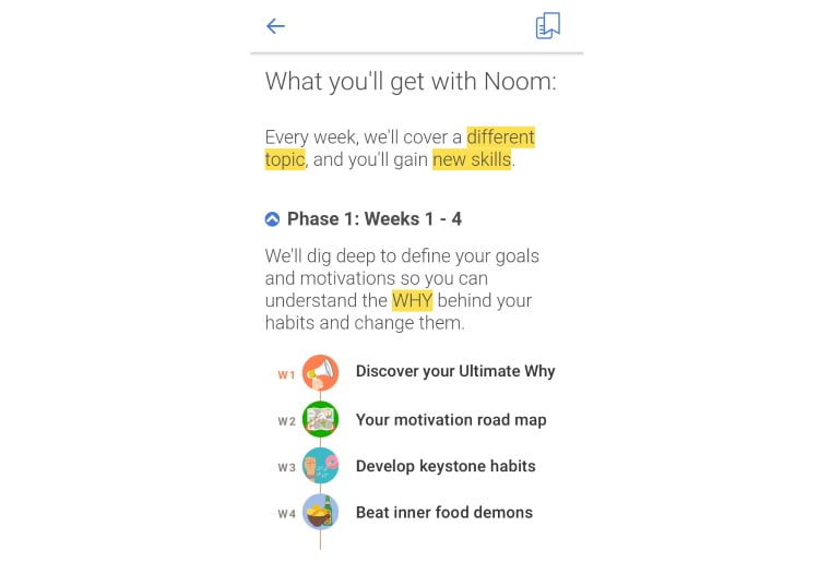 Learn a new skill with Noom each week