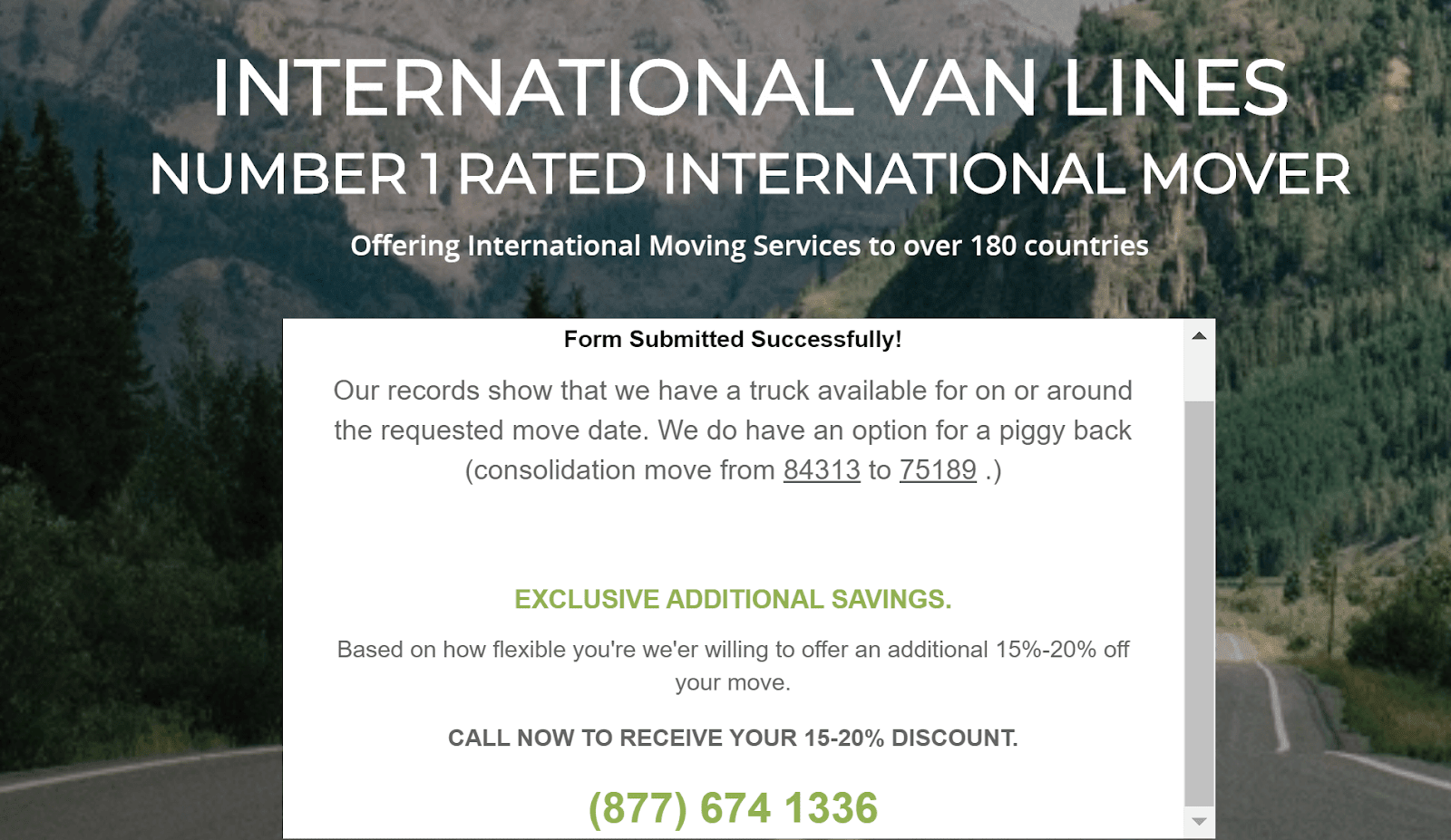 International Van Lines Pricing