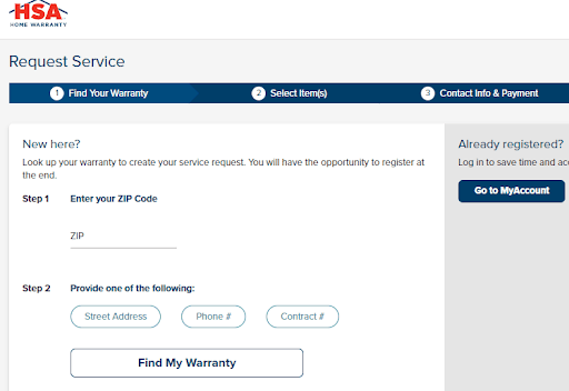  HSA new customer sign up 