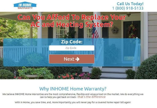InHome Warranty website checker for new customers