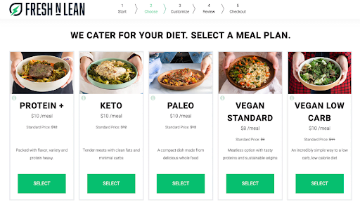 Fresh N Lean meal selection