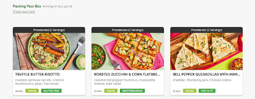 Green Chef extra meal options