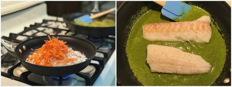 Cooking curry cod with Sun Basket Cooking curry cod with Sun Basket