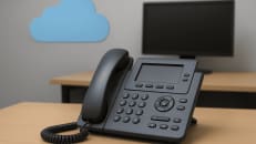 a phone sitting on top of a wooden desk