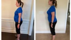 Ana Reisdorf's before and after photos at the end of her 10-week Noom weight loss app trial