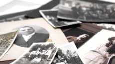 A collection of black and white family photos