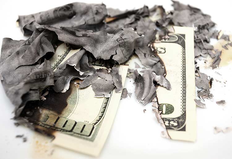 getting hit with chargebacks is the same thing as burning dollar bills