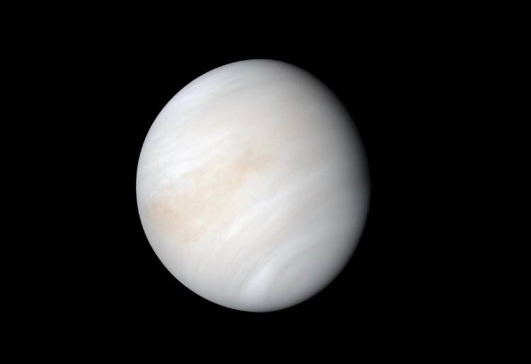 An image of planet venus in the night sky